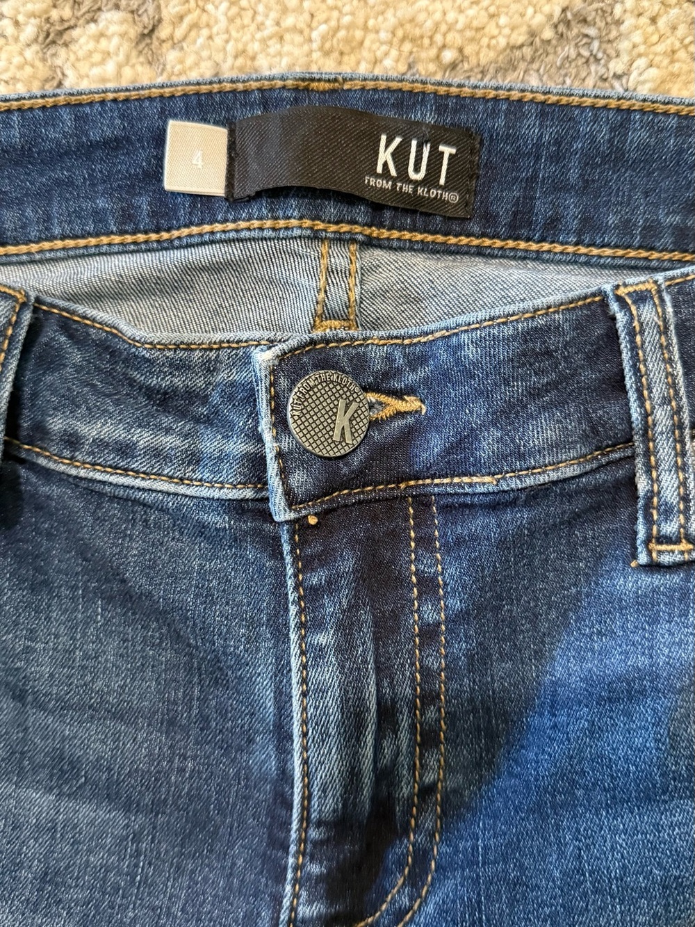 KUT From The Kloth Donna Ankle Skinny Jeans Size 4 Distressed Raw Hem Dark Wash - Picture 2 of 7